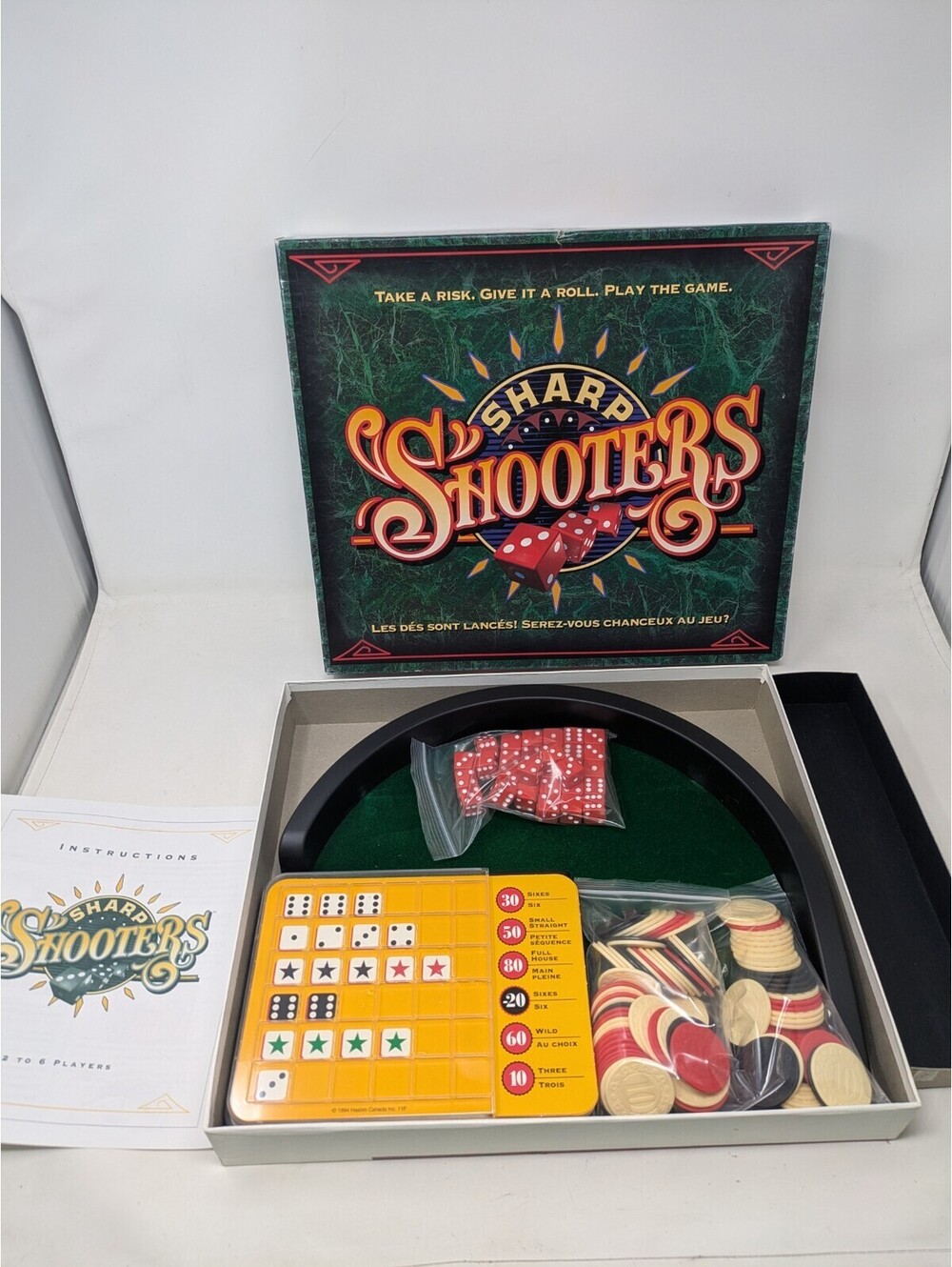 Sharp Shooters Vtg Dice Game 1994 Milton Bradley Complete